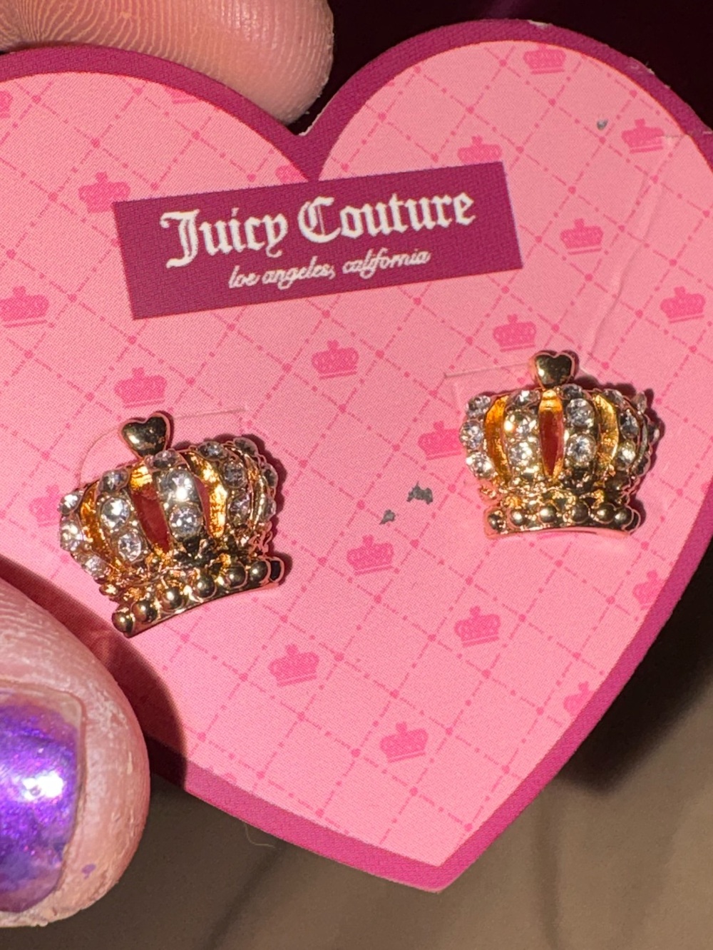 Juicy Couture Gold Crown Stud Earrings